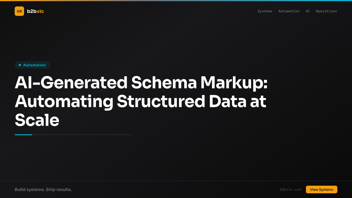 AI-Generated Schema Markup: Automating Structured Data at Scale