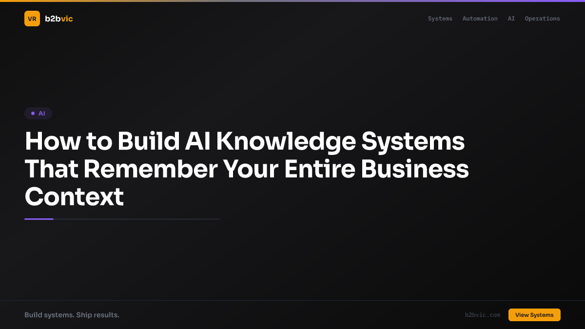 How to Build AI Knowledge Systems That Remember Your Entire Business Context