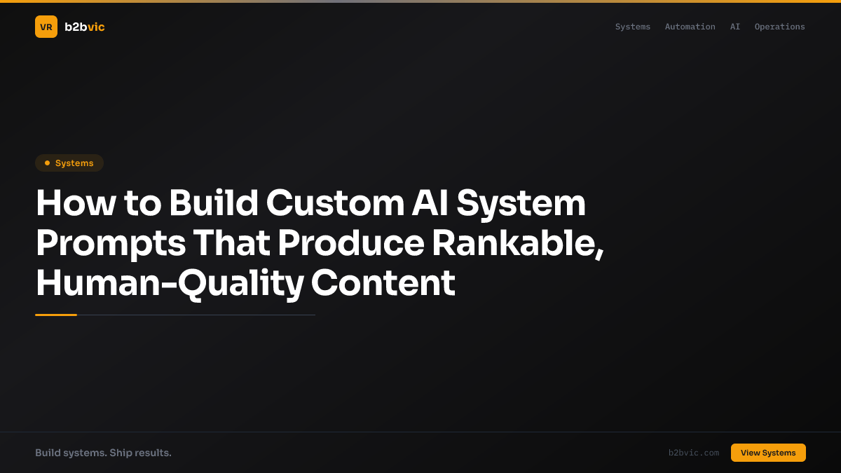 How to Build Custom AI System Prompts That Produce Rankable, Human-Quality Content