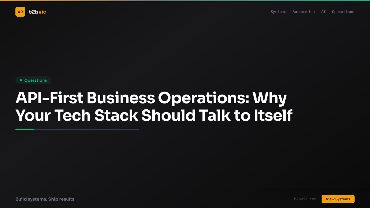 API-First Business Operations: Why Your Tech Stack Should Talk to Itself