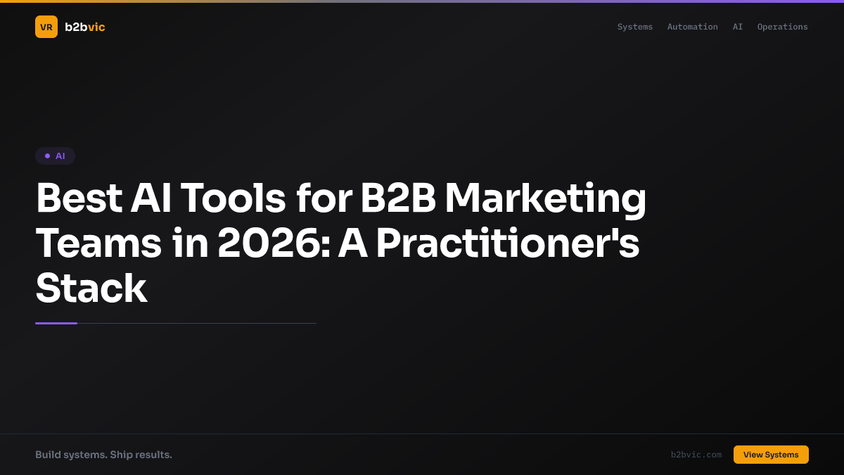 Best AI Tools for B2B Marketing Teams in 2026: A Practitioner's Stack
