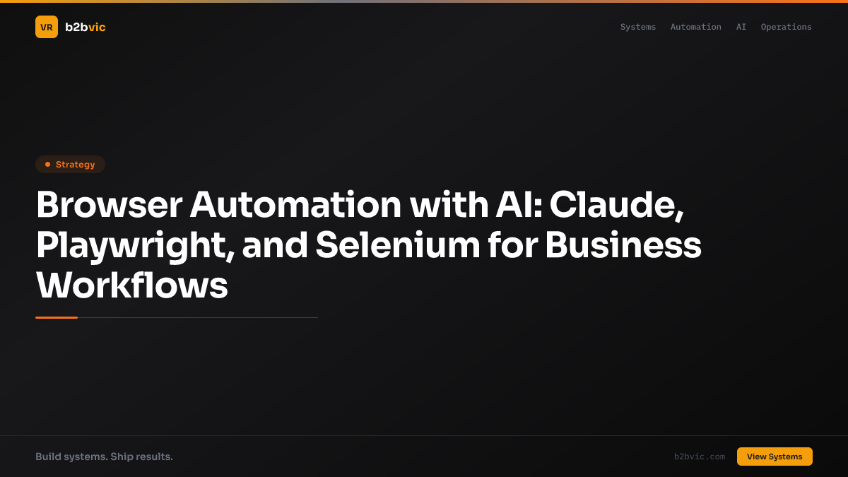 Browser Automation with AI: Claude, Playwright, and Selenium for Business Workflows