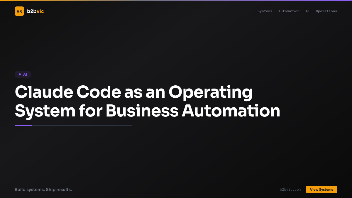 Claude Code as an Operating System for Business Automation