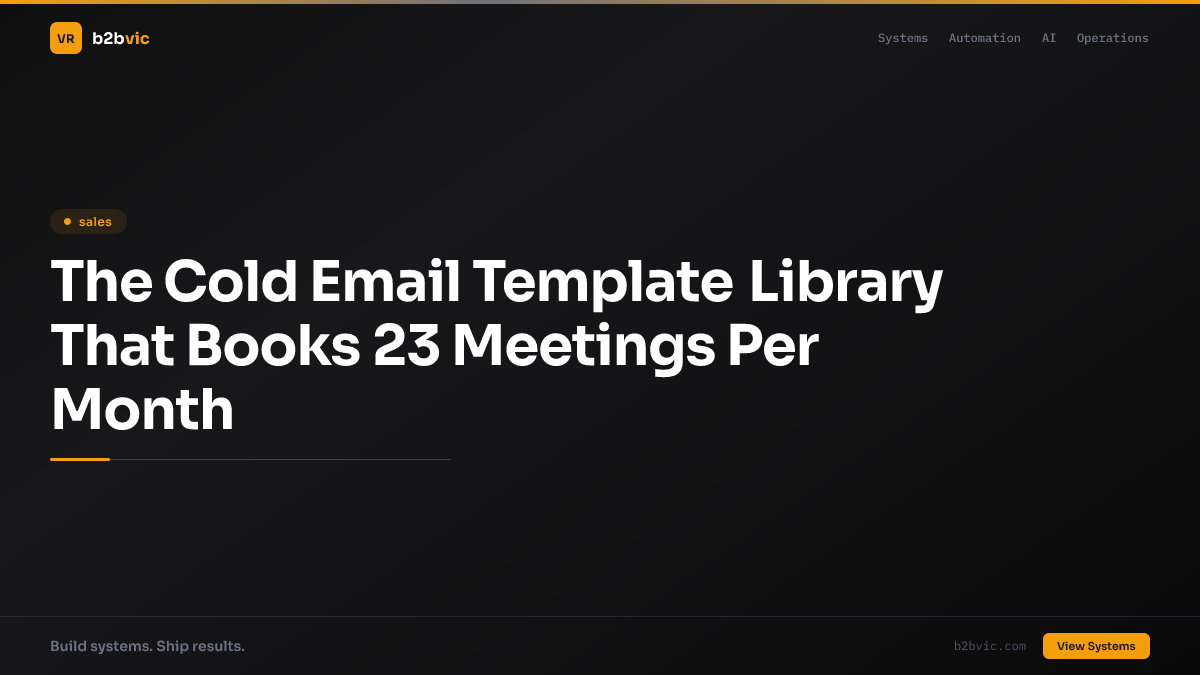 The Cold Email Template Library That Books 23 Meetings Per Month