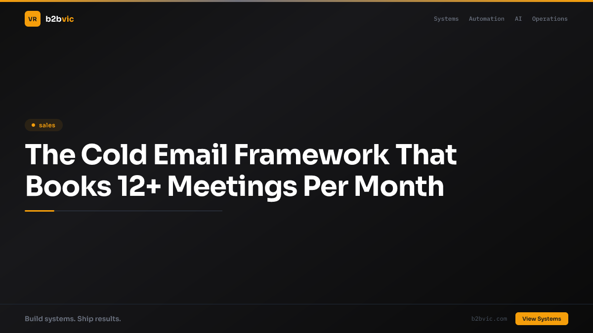The Cold Email Framework That Books 12+ Meetings Per Month