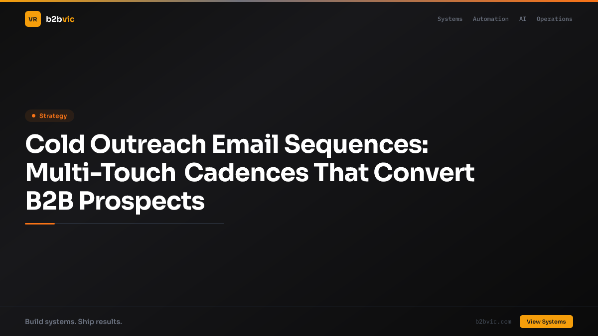 Cold Outreach Email Sequences: Multi-Touch Cadences That Convert B2B Prospects