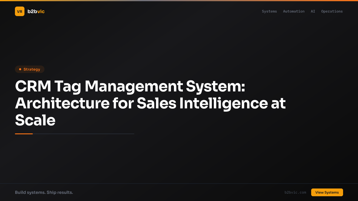 CRM Tag Management System: Architecture for Sales Intelligence at Scale