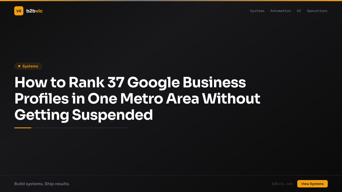 How to Rank 37 Google Business Profiles in One Metro Area Without Getting Suspended