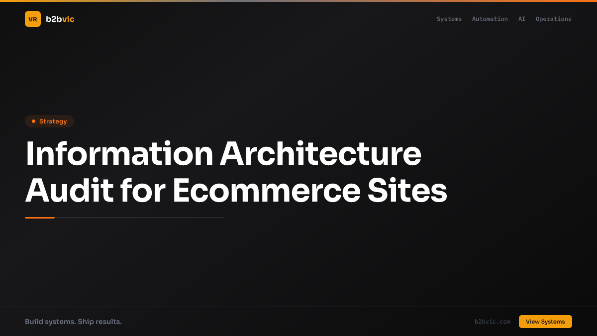 Information Architecture Audit for Ecommerce Sites