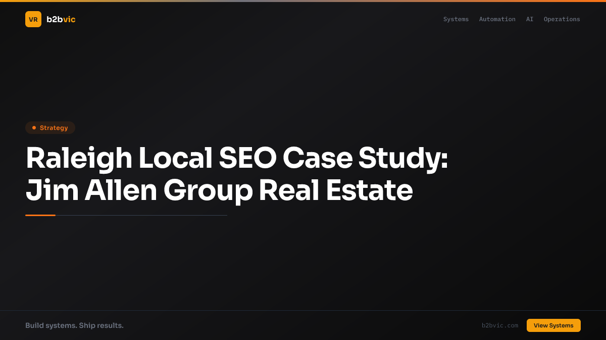 Raleigh Local SEO Case Study: Jim Allen Group Real Estate
