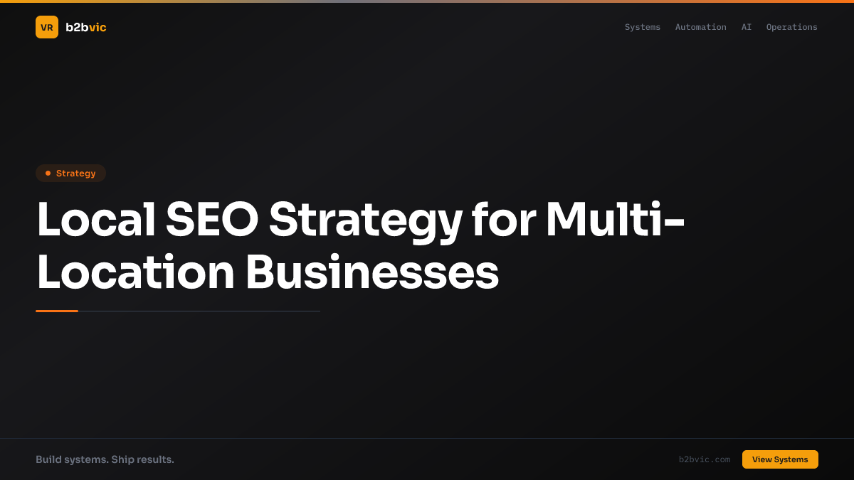 Local SEO Strategy for Multi-Location Businesses
