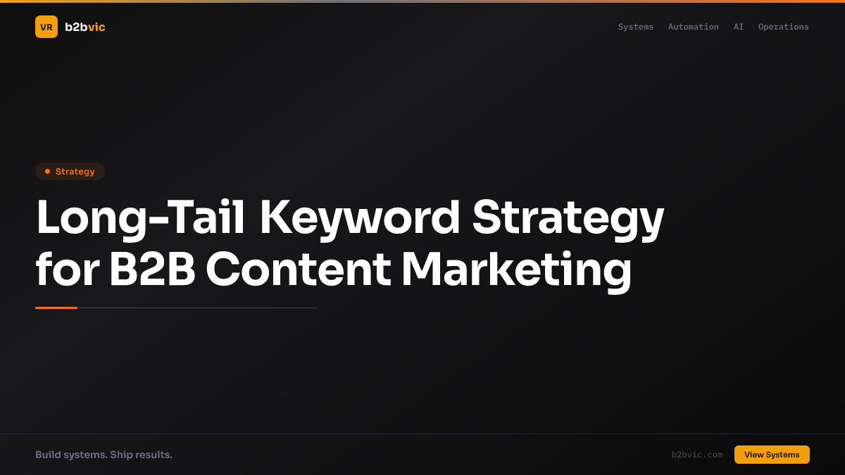 Long-Tail Keyword Strategy for B2B Content Marketing