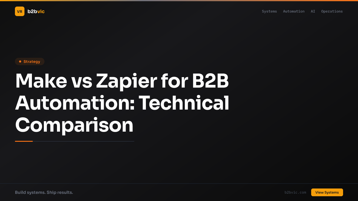 Make vs Zapier for B2B Automation: Technical Comparison