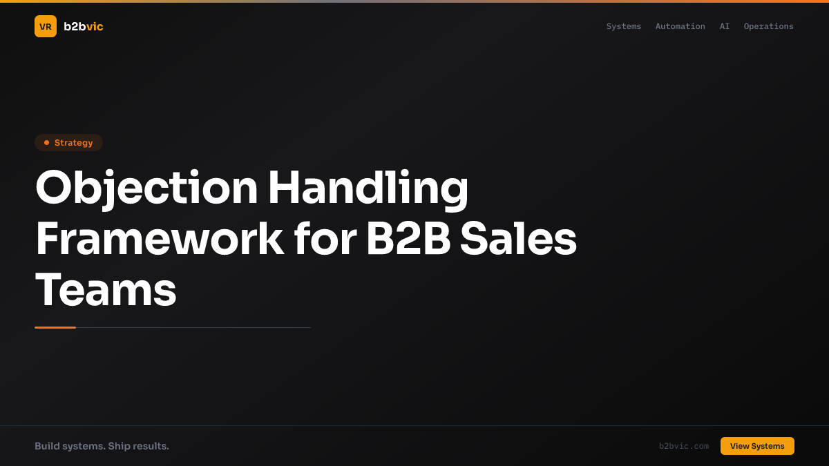 Objection Handling Framework for B2B Sales Teams