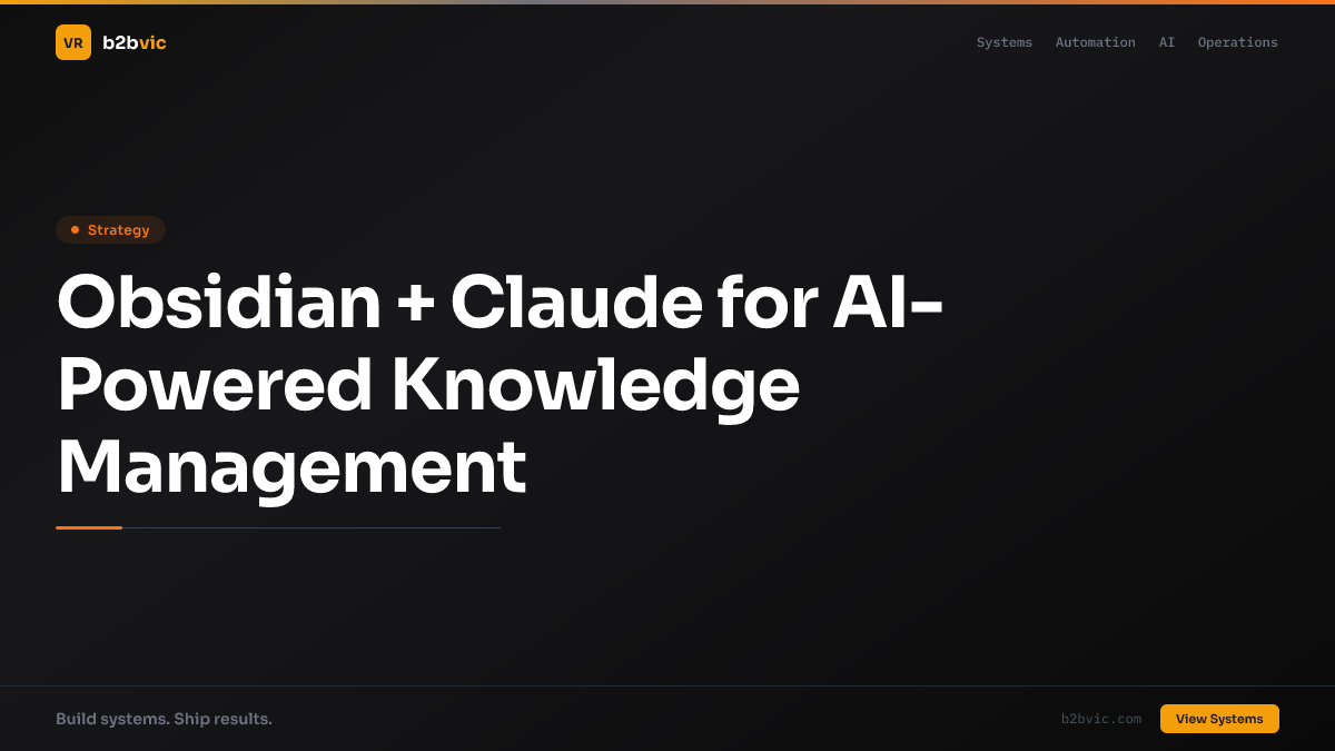 Obsidian + Claude for AI-Powered Knowledge Management