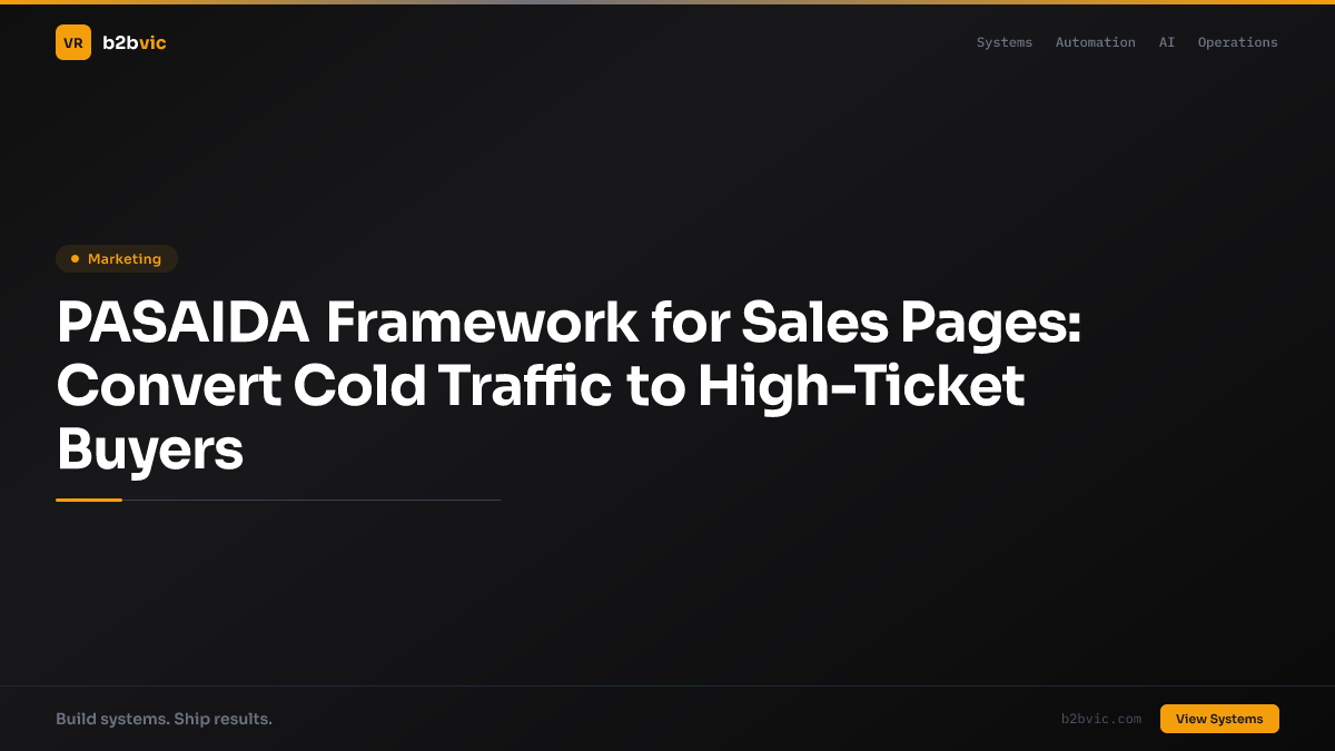 PASAIDA Framework for Sales Pages: Convert Cold Traffic to High-Ticket Buyers