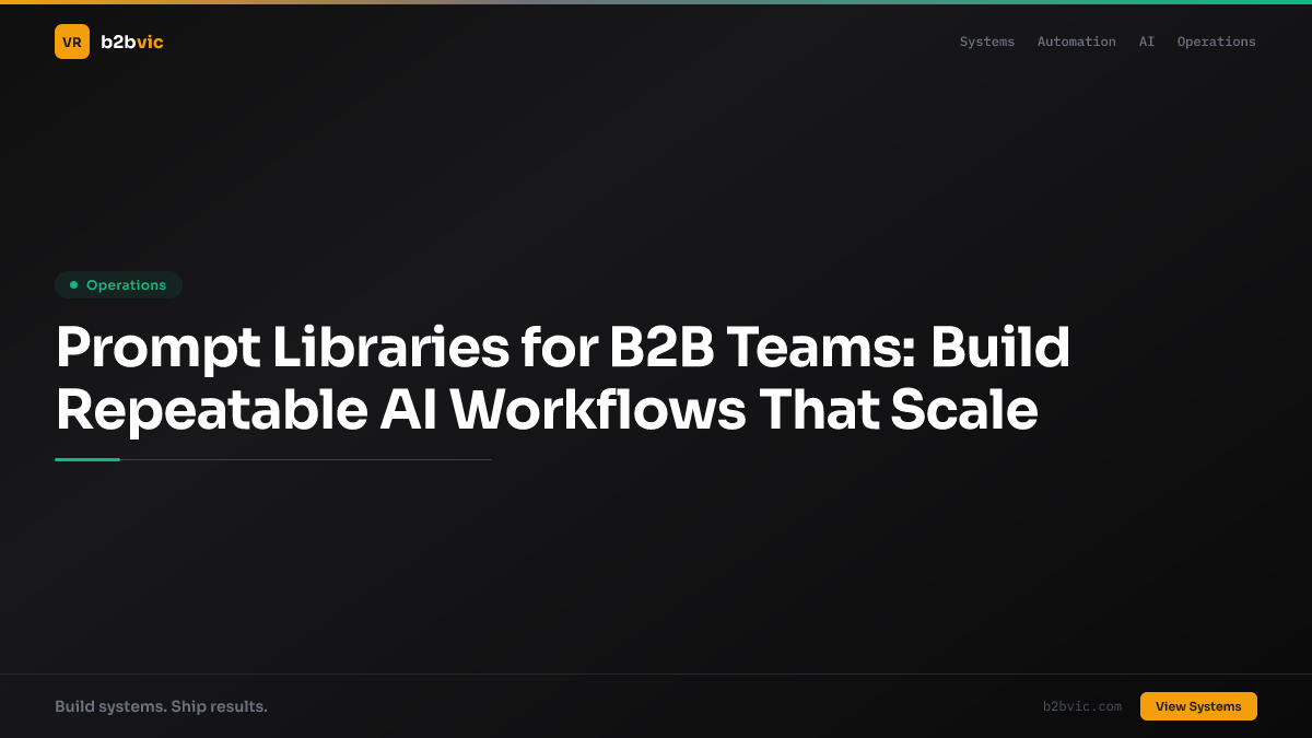 Prompt Libraries for B2B Teams: Build Repeatable AI Workflows That Scale