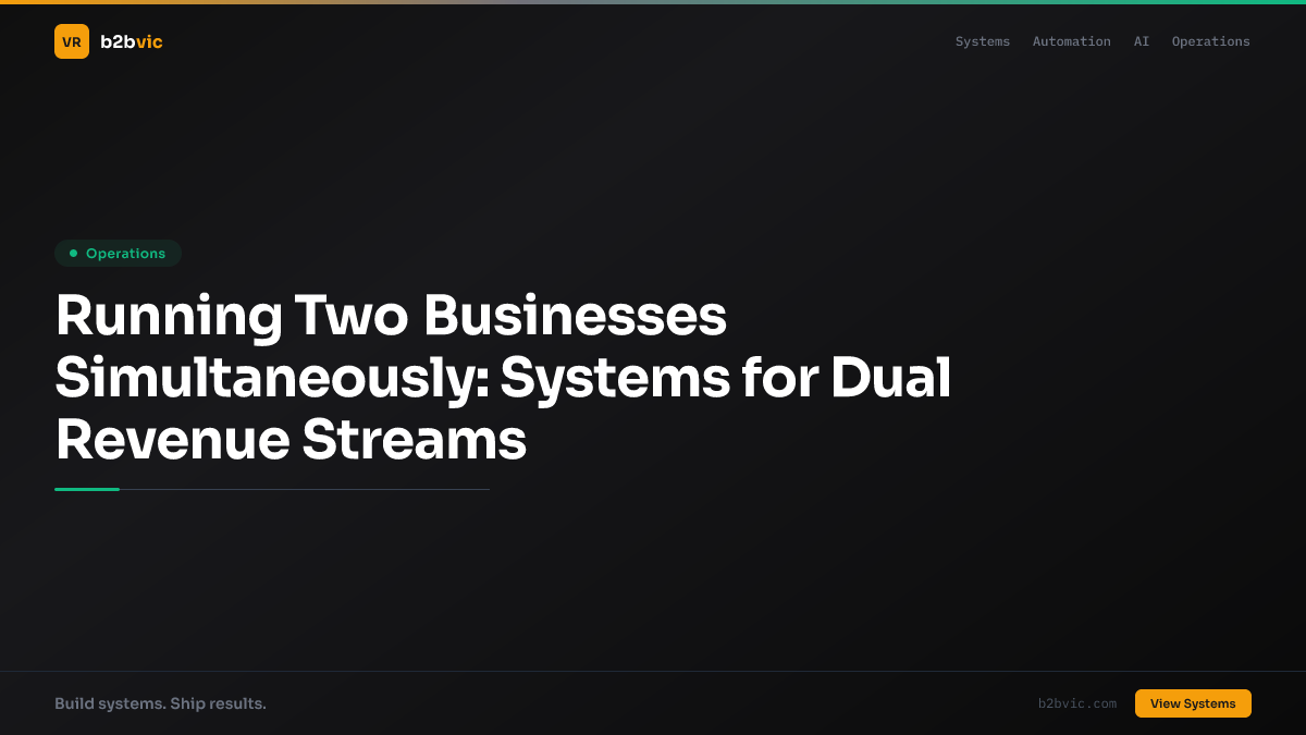 Running Two Businesses Simultaneously: Systems for Dual Revenue Streams