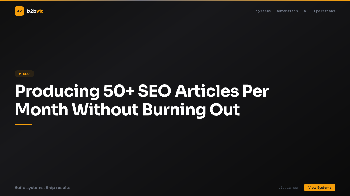 Producing 50+ SEO Articles Per Month Without Burning Out