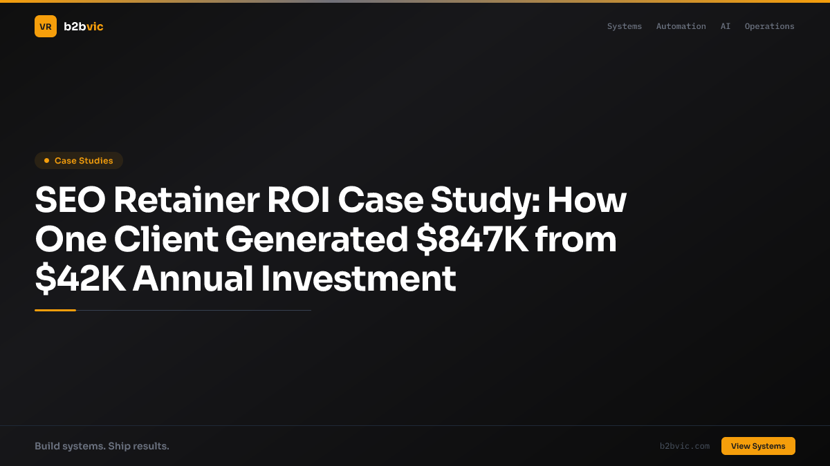 SEO Retainer ROI Case Study: How One Client Generated $847K from $42K Annual Investment