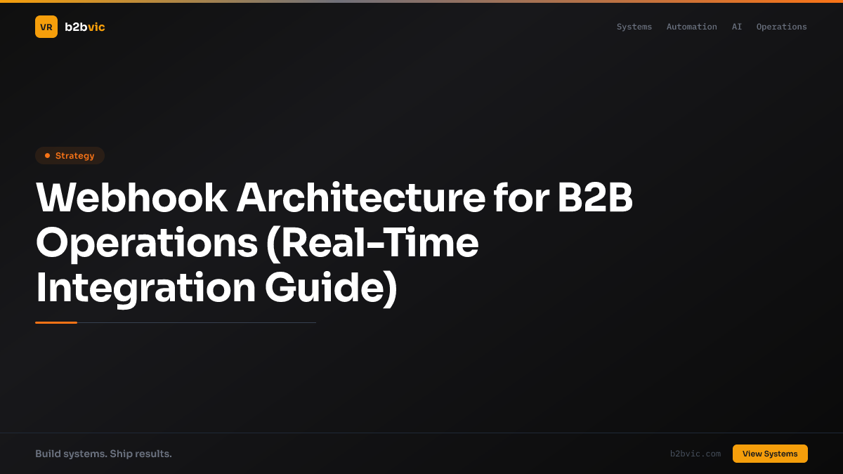 Webhook Architecture for B2B Operations (Real-Time Integration Guide)