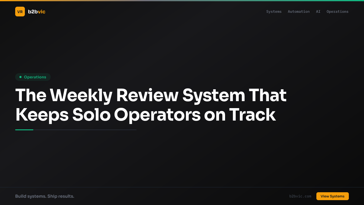 The Weekly Review System That Keeps Solo Operators on Track